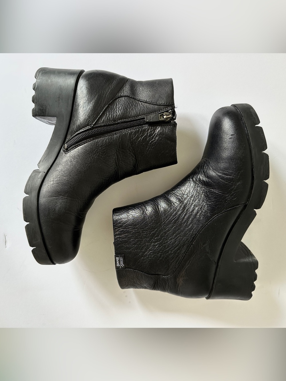 Camper Leather Block Heel Ankle Boots